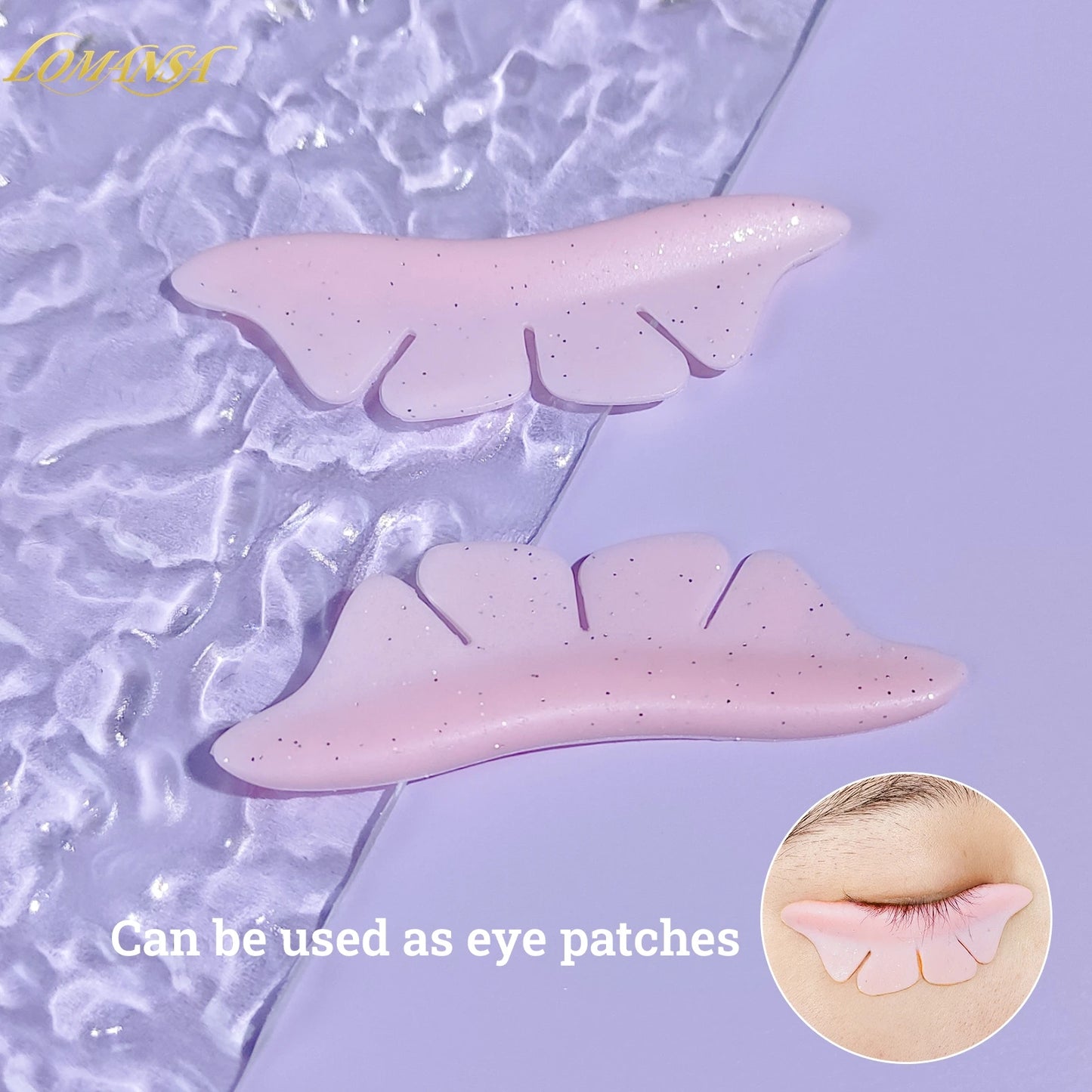 Lomansa 1 Pair Silicone Glitter Butterfly Eyelash Lift Pads Eyelash Perm Rod Shield Eyelash Lifting 3D Eyelash Curler Accessories Tool