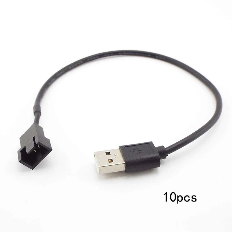 Alimentation USB 5V vers 3 broches 4 broches, câble adaptateur d'alimentation pour ventilateur d'ordinateur portable, câble adaptateur de ventilateur de châssis CPU