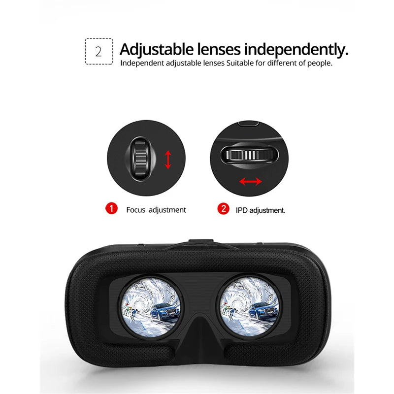 VR Shinecon 6.0 Virtual Reality Headset 3D Glasses Headset for iPhone Android Smartphone Viar Lens