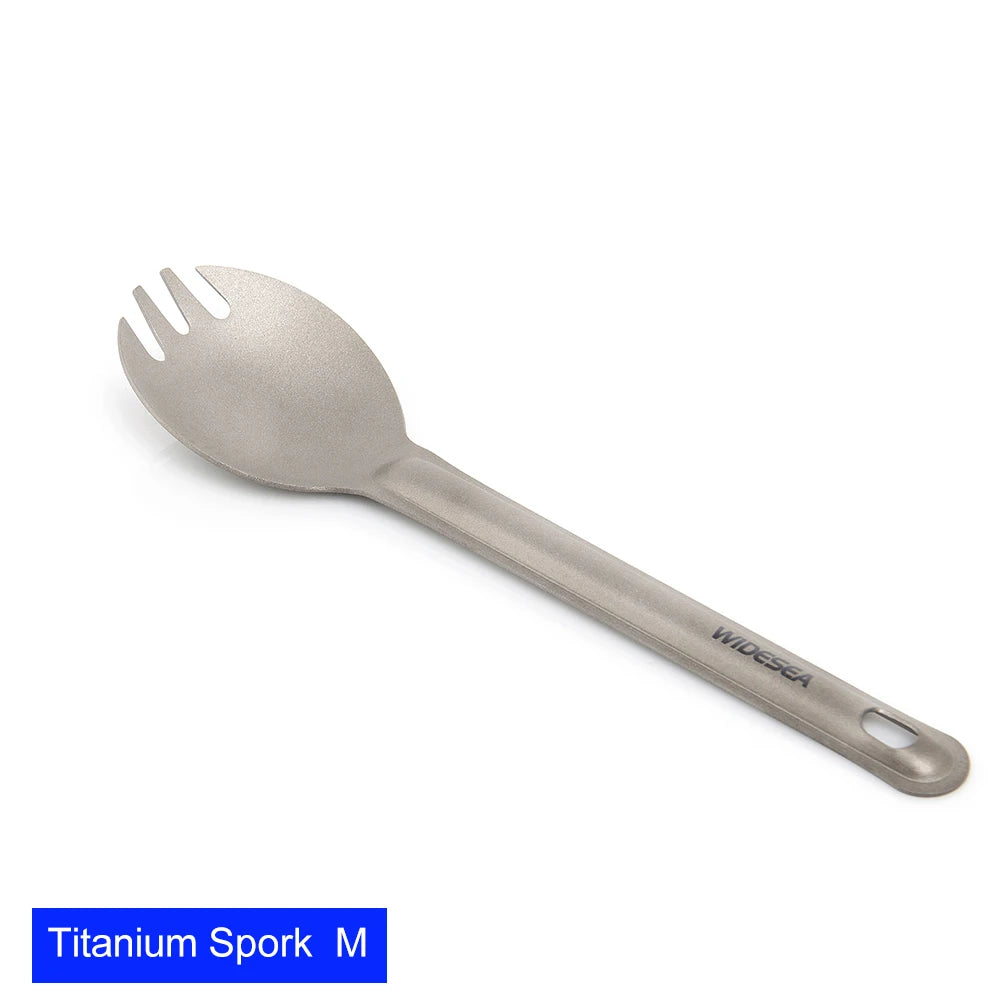 Widesea Camping titane Spork cuillère extérieur fourchette légère vaisselle Portable pique-nique randonnée voyage vaisselle ultralégère