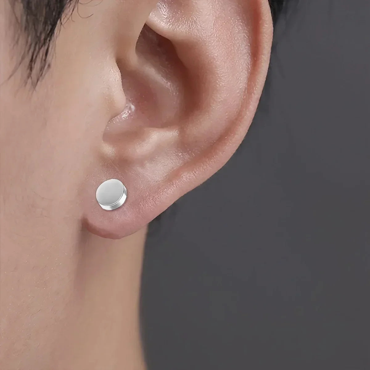 1 paire de boucles d'oreilles magnétiques fortes en cristal pour hommes et femmes, boucles d'oreilles Punk rondes en Zircon, bijoux Non percés