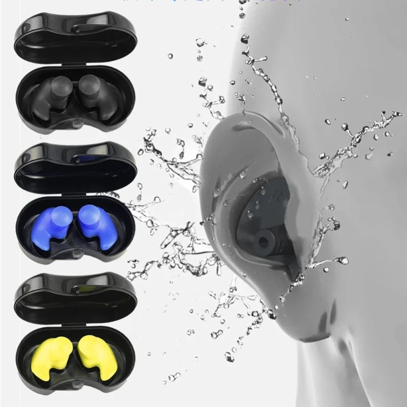 2pcs Silicone Swimming Earplugs Waterproof Reusable Diving Surfing Shower Bath Accessories
