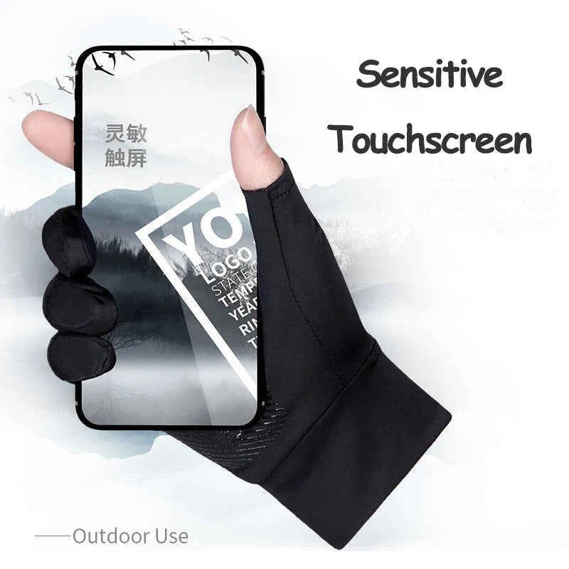 Gants de pêche en soie glacée pour printemps et été, Protection solaire pour hommes et femmes, randonnée, cyclisme, Camping, écran tactile antidérapant, élastique