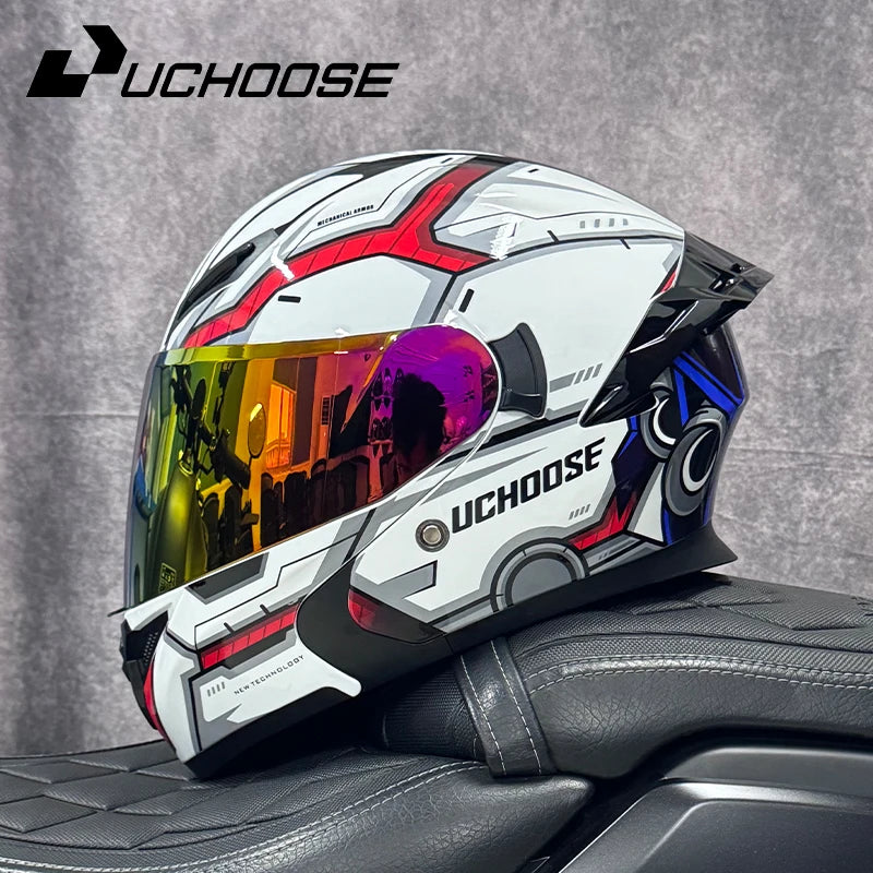 Casque moto quatre saisons Motocross modulaire rabattable — hommes, femmes, tout-terrain