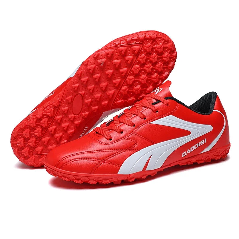 Chaussures de Football FG Homme Cuir Verni Basses Ultra-légères — Crampons Longs, Professionnel EU 31–48