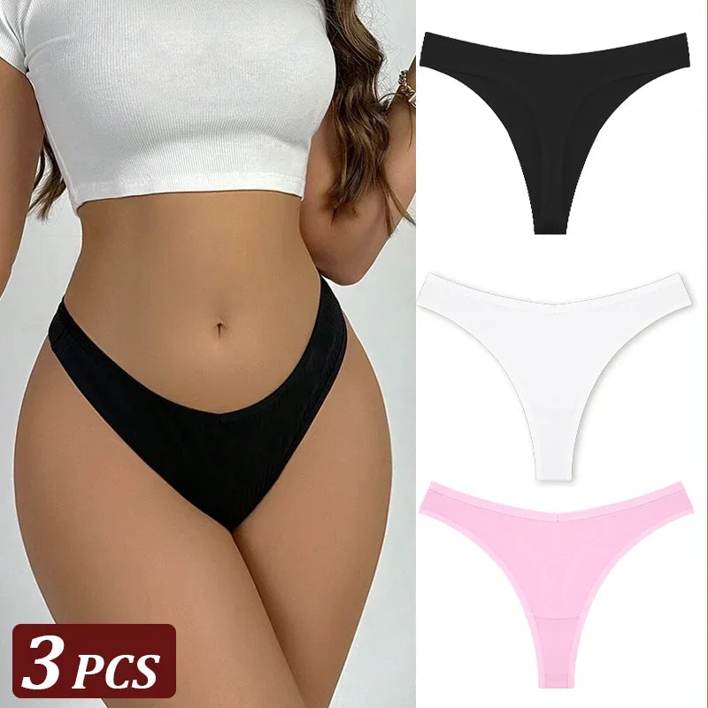 String Sans Couture Coton Femme — Lot de 3 Pièces Confort Quotidien