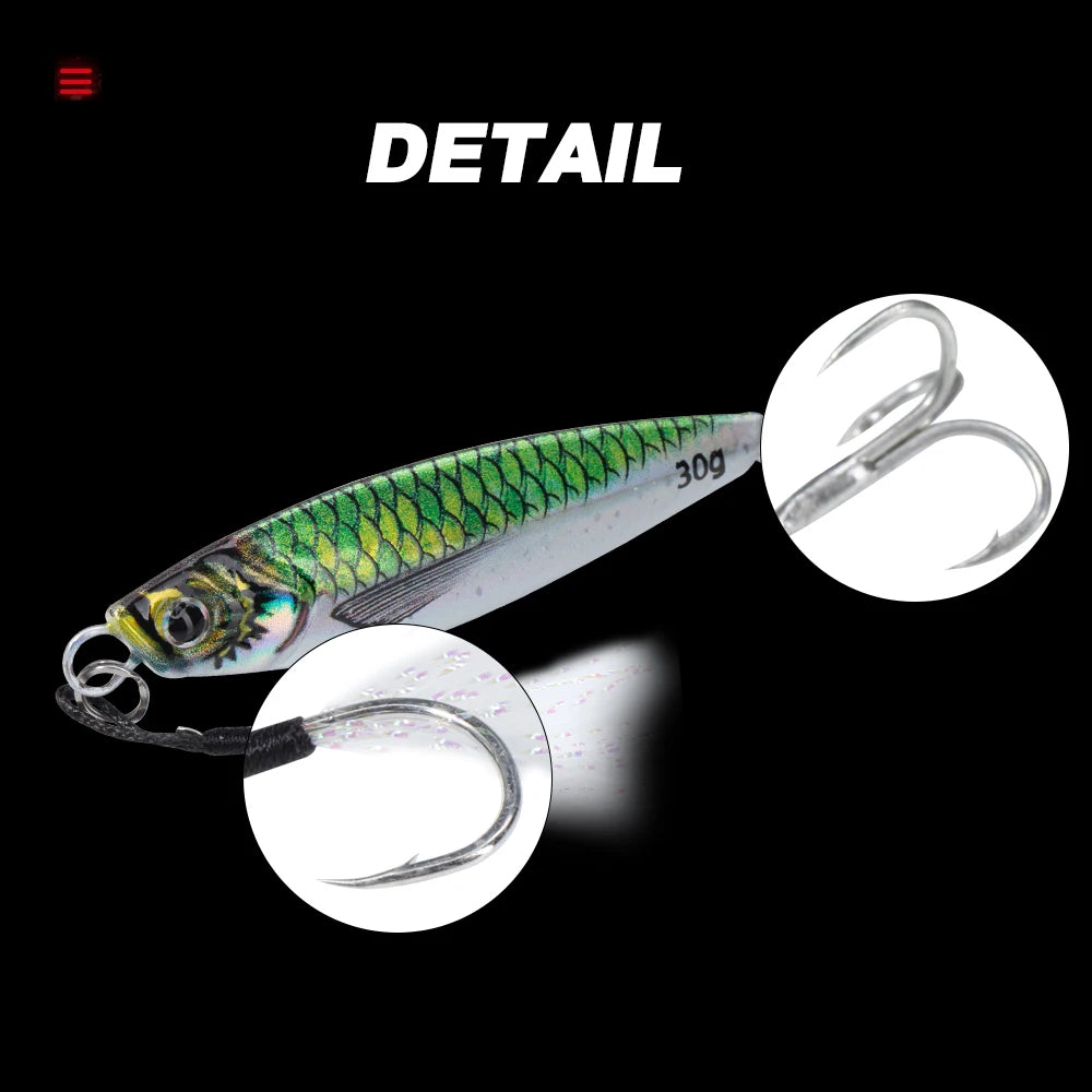 Hunthouse-Leurre métallique rigide coulant, appât Élidéal pour la pêche en eau salée, au brochet ou au bar, 7 à 80g
