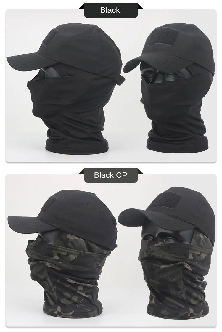 Casquette de baseball tactique camouflage, pour la pêche en plein air, la randonnée, la chasse, les sports, protection solaire, respirante, camouflage, cagoule, demi-masque de ski