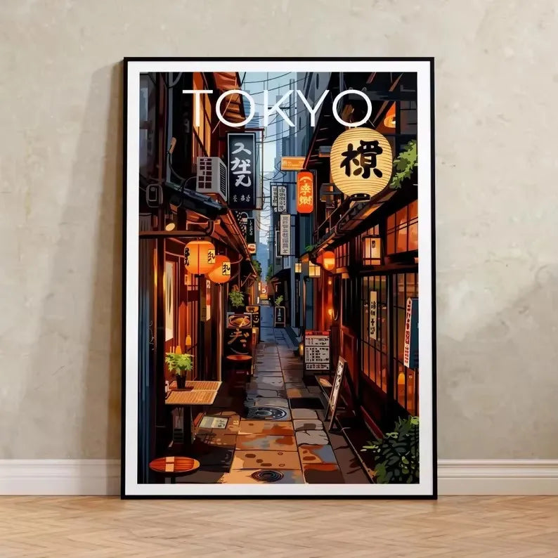 Toile Imprimée Paysage Japonais Rétro — Art Mural Décoration Maison