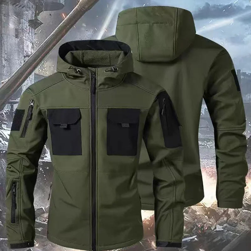 Chaqueta polar táctica militar de combate para hombre, abrigo cálido de invierno para senderismo al aire libre, camping, escalada, con múltiples bolsillos, trekking informal