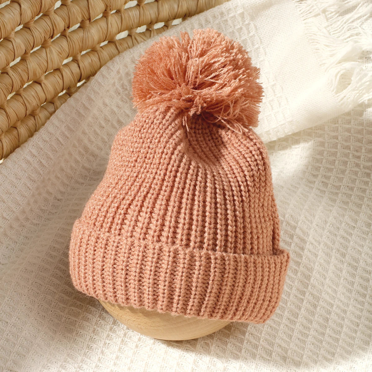 Barboteuse tricotée pour nouveau-né photographie — chapeau à pompon, pull bébé, séance photo HD (v3)