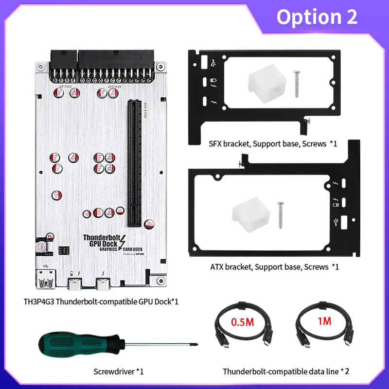 TH3P4G3 Thunderbolt Compatible GPU S6 PCI-E X16 Ordinateur Portable à Carte Graphique Externe pour Ordinateur Portable, Thunderbolt Compatible 3 4