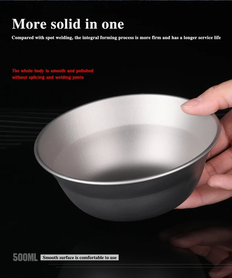 Tiartisan-Filles à repas de camping en titane, assiettes, ustensiles, randonnée en plein air, ultraléger, portable, empilable, plats à salade, ensemble de britware