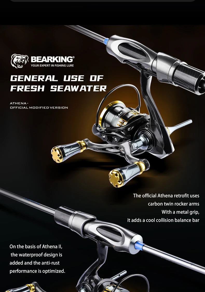 BEARKING RS Athena 5.2:1 roue rotative 6 + 1BB bouche inclinée tasse peu profonde Double bras oscillant tige d'équilibre roue rotative universelle