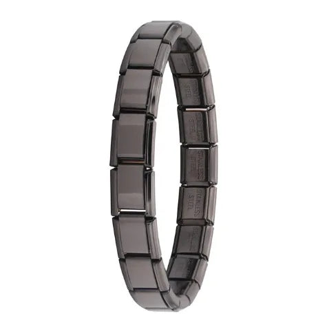 Stainless Steel Square Bracelets for Women and Men, Italian HipHop Metal Stretch Modules, Gift, Birthday Party Jewelry, Trendy