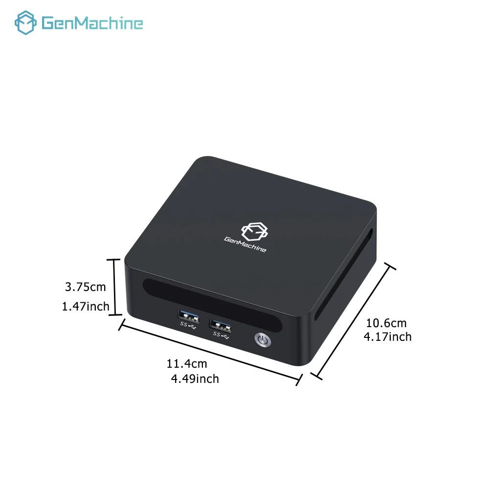 Mini PC GenMachine AMD Ryzen 5 6600H ES — 4,5 GHz, DDR5 6400 MHz, WiFi 6, USB4, LAN 2,5G, Win11