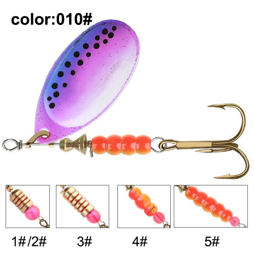 NGB métal leurre de pêche Spinner appâts 1 pièces 3.9g 4.6g 7.4g 10.8g 15g cuillère rotative leurres Spinners avec triples crochets brochet appâts