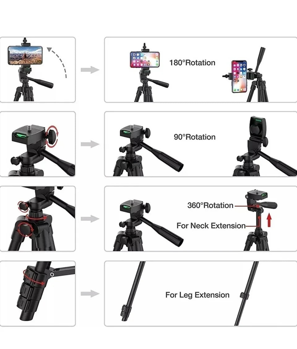 Anneau Lumineux LED Selfie 26cm avec Trépied — Éclairage Photo & Vidéo YouTube