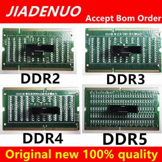 Carte de test d'analyseur de diagnostic SDRAM SO-DIMM, carte de test LED pour ordinateur portable, testeur de connecteurs de mémoire DDR2 DDR3 DDR4 DDR5