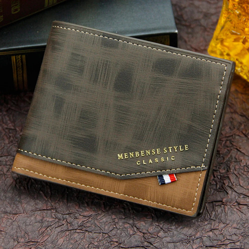 Portefeuilles Courts pour Hommes, Porte-Monnaie Fin Classique, Porte-Photo, Petit Portefeuille Masculin, Porte-Cartes de Qualité, Portefeuilles en Cuir Givré pour Hommes