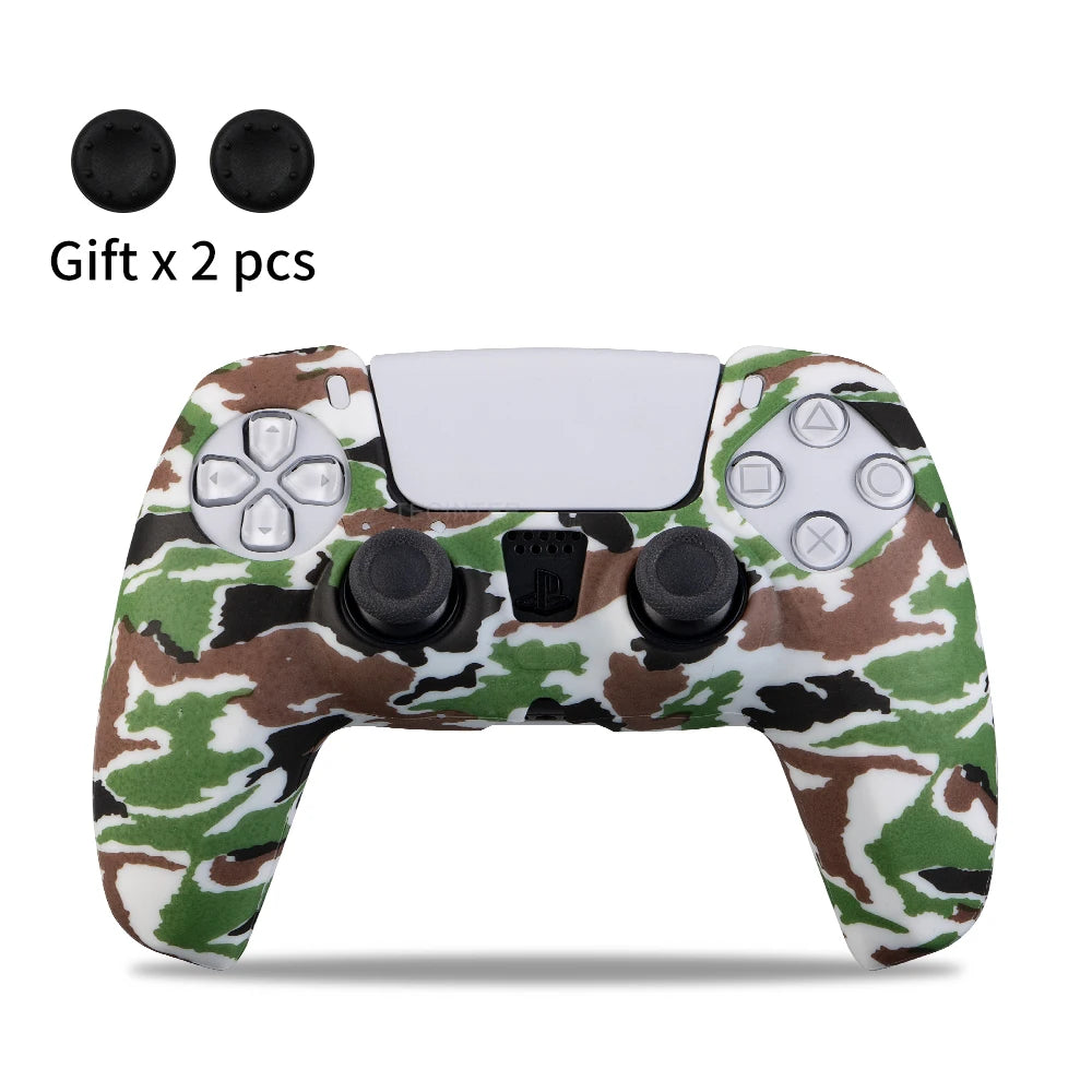 Housse de protection en silicone pour manette de jeu Slim — étui en caoutchouc antidérapant avec capuchons de poignées de pouce