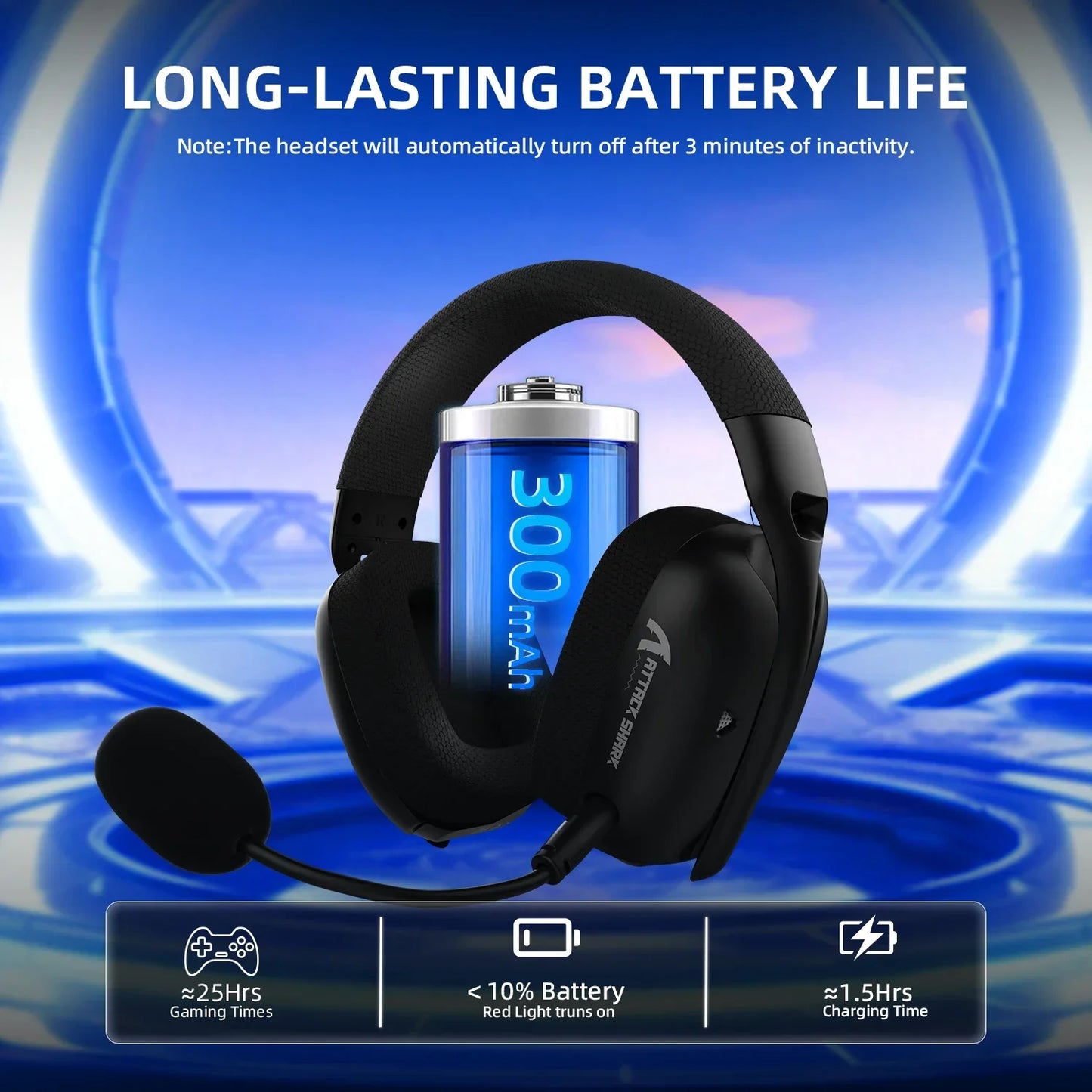ATTACK SHARK L80PRO Auriculares inalámbricos para juegos 2.4G/BT/con cable ultraligeros de 40mm con controladores de baja latencia para PC PS5 Switch Xbox