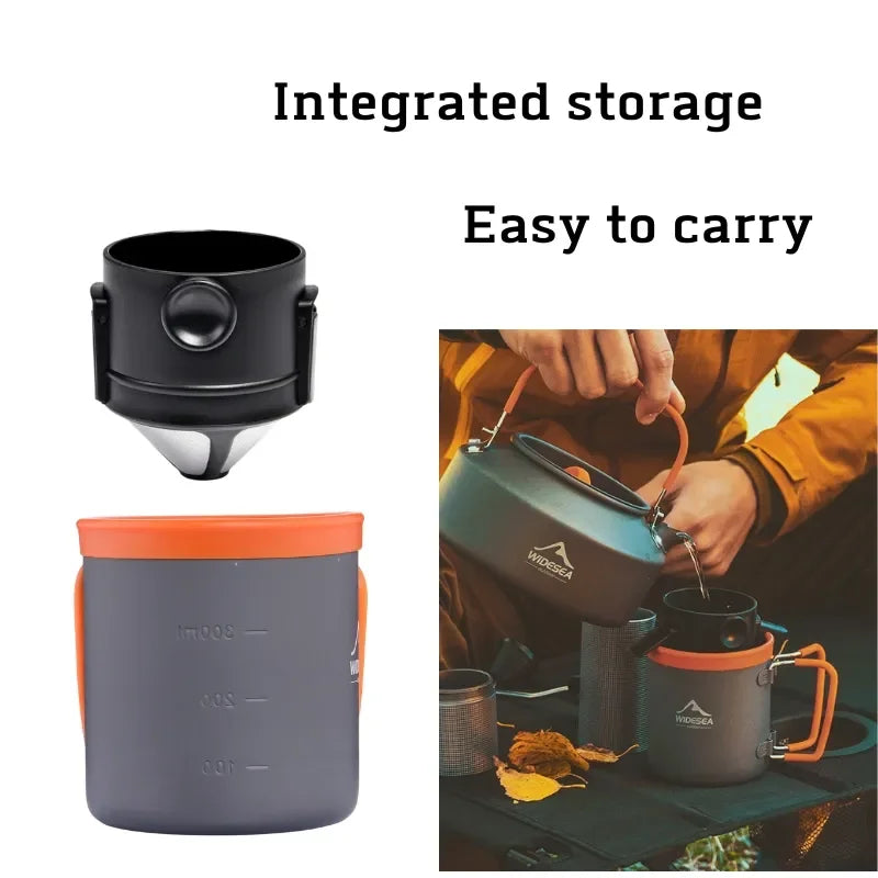 ESEA-Ensemble d'ustensiles de cuisine de camping, équipement britannique extérieur, tasse à thé, tasse filtrante à café, chaudron de pique-nique, vaisselle touristique, annulation