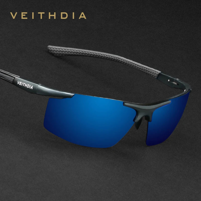 Lunettes de soleil homme aluminium magnésium polarisées UV400 — revêtement miroir, extérieur