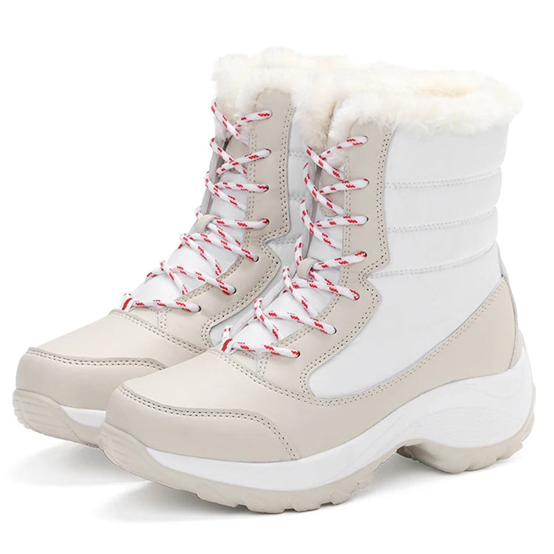 Bottes de Neige Femme à Plateforme Fourrées — Semelle Compensée Imperméable