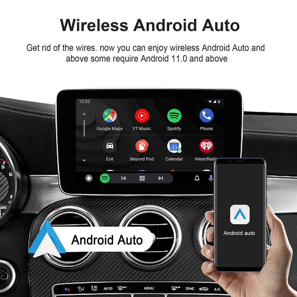 Adaptateur Sans Fil 3 en 1 Voiture — Filaire Vers Boîte Sans Fil Connexion Rapide