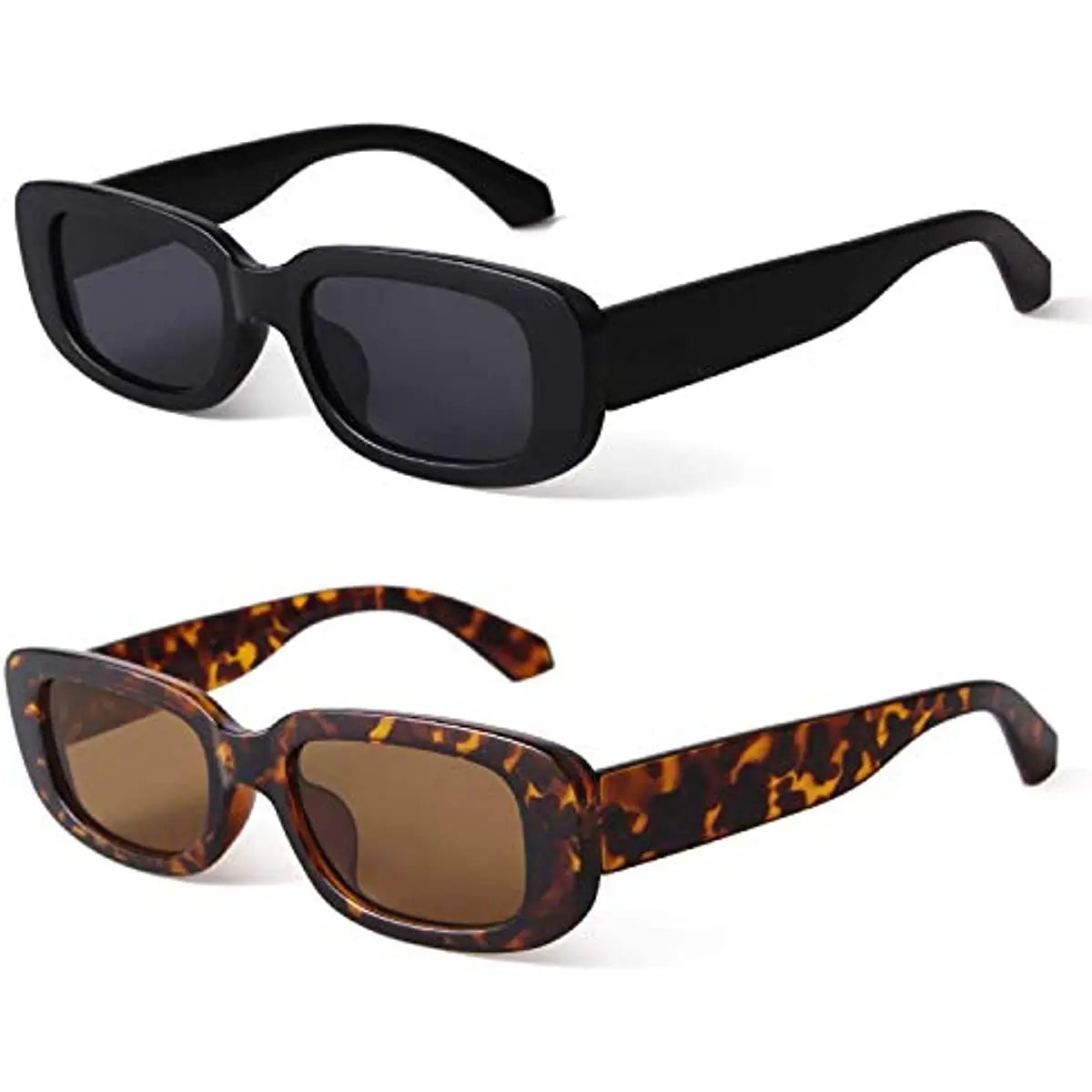 Lunettes de soleil carrées rétro vintage — petites, rectangulaires, voyage, femme