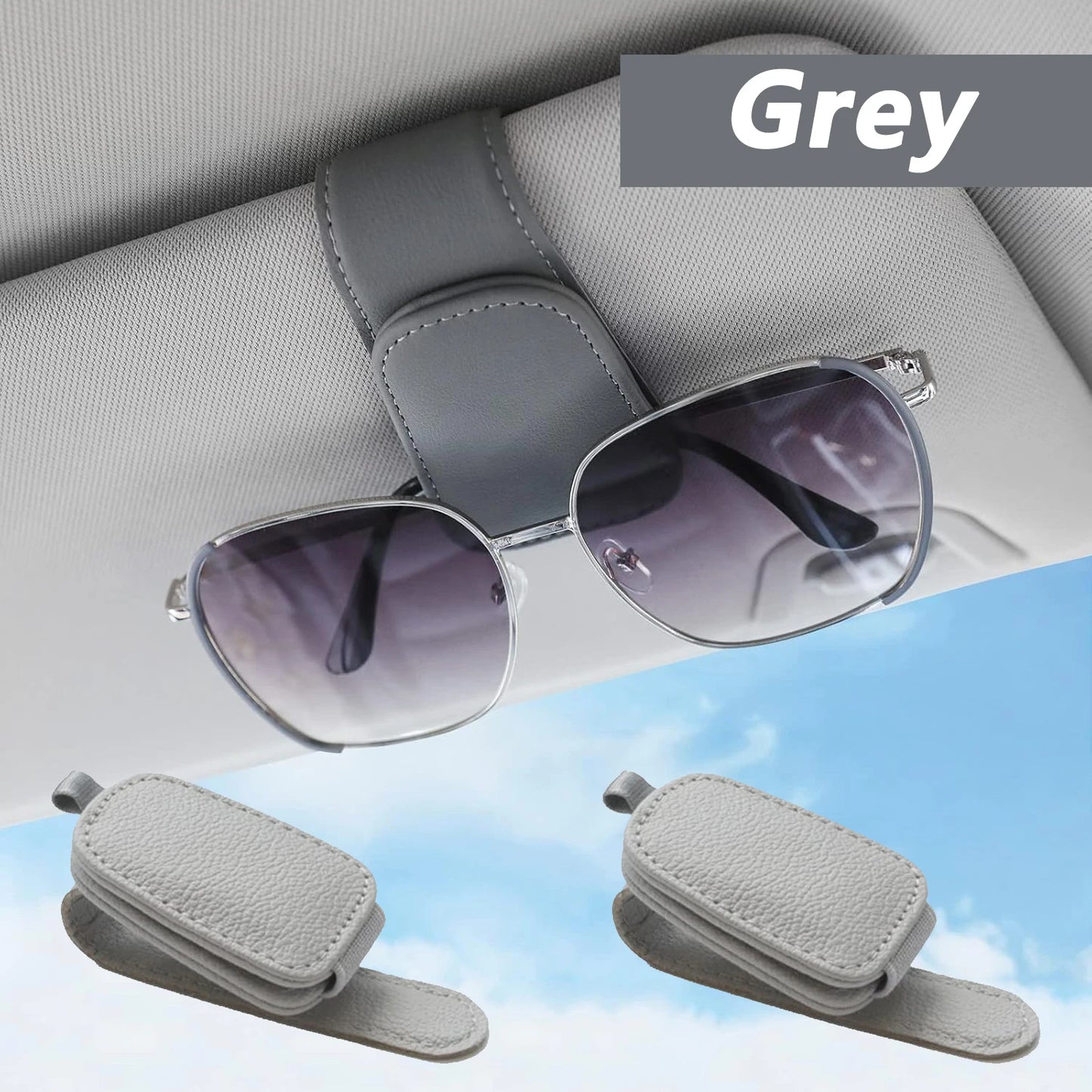 Le support de lunettes de soleil convient aux pare-soleil de voiture, Clip de lunettes de soleil en cuir magnétique et Clip de b