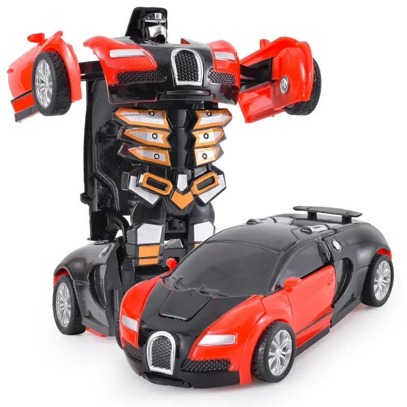 Voiture jouet à changement de forme à impact inertiel pour garçon, robot Autobot à changement de forme à un bouton, puzzle à changement de forme, collision