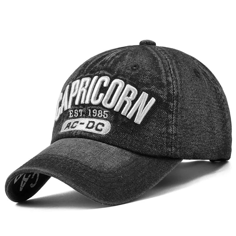 Denim Baseball Cap for Men and Women, Embroidered Letter Flap Hat, Summer Sport, Hip Hop, Gorras, Unisex, 2024
