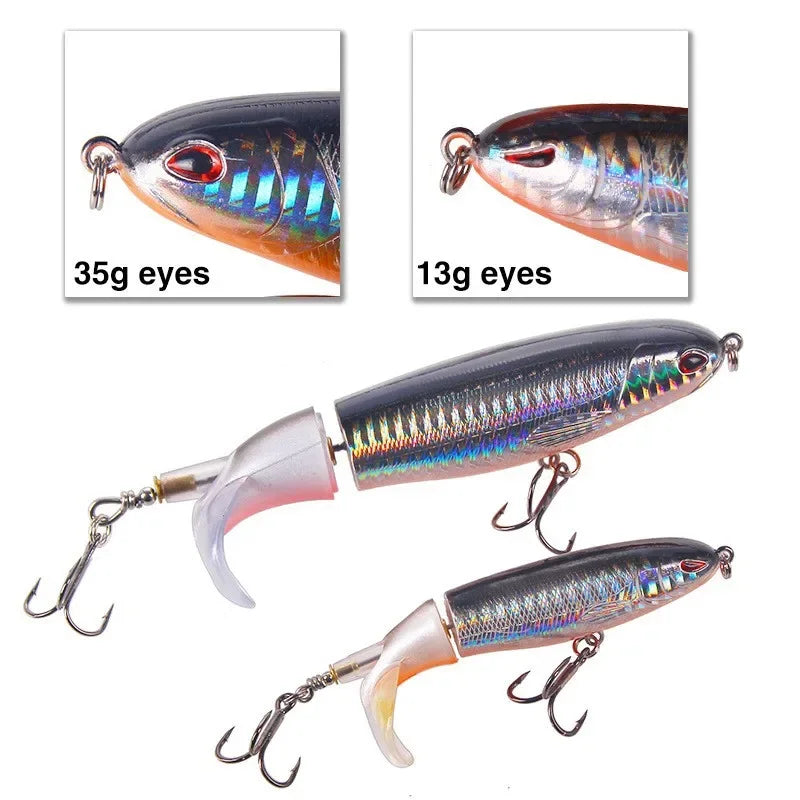 Ensemble de leurres de pêche Popper Topwater, Wobblers rotatifs artificiels, matériel de queue, appâts durs, accessoires de pêche, 5 pièces, 10 pièces