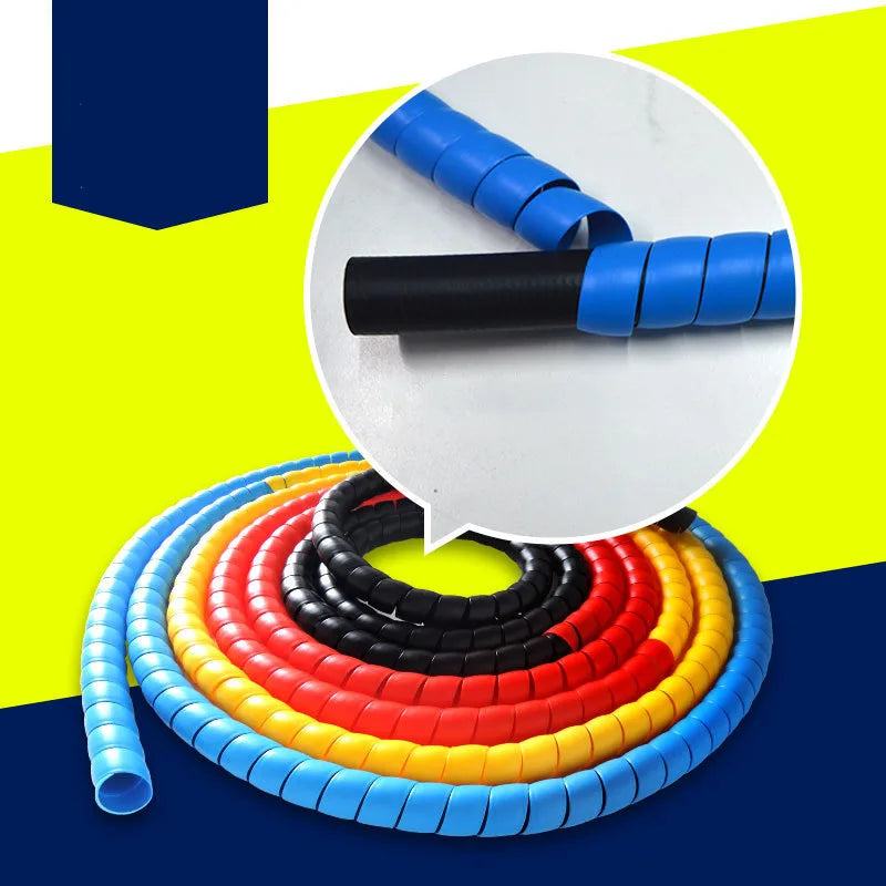 Protection de ligne spirale flexible, protection de fil, manchon de câble, couvercle en T, rond, enroulement, 8mm, 10mm, liquimanquer, 2 mètres
