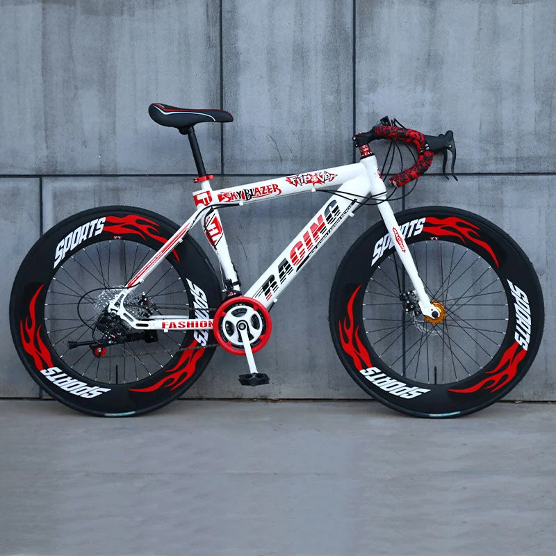 China factory new bike 700*23C 25C steel tire road bike disc brake with 24 speeds