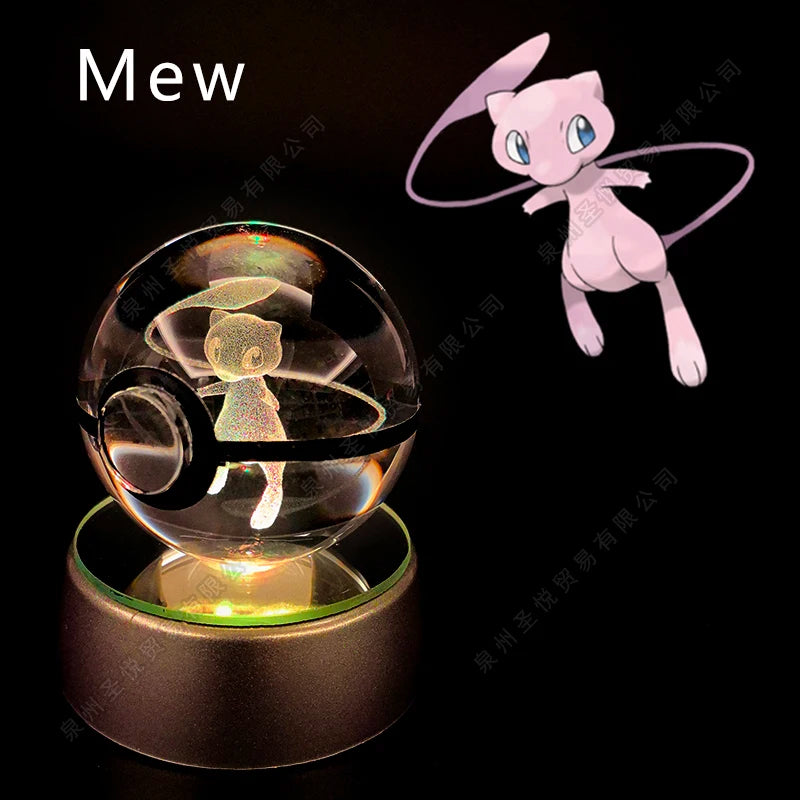 Boule de cristal 3D veilleuse — lampe en verre, statue, cadeau d'anniversaire pour enfants