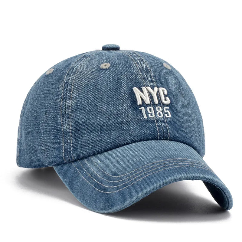 Denim Baseball Cap for Men and Women, Embroidered Letter Flap Hat, Summer Sport, Hip Hop, Gorras, Unisex, 2024