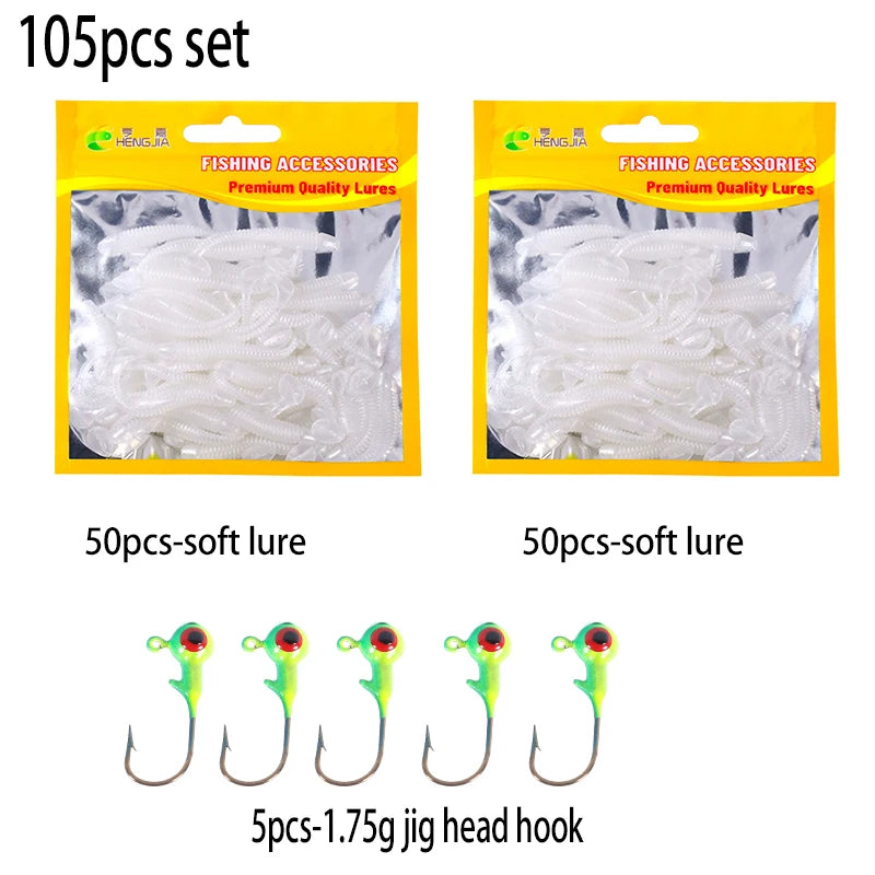 Leurre souple en silicone 4,5 cm avec queue en T — nageur, pêche carpe, black-bass, brochet