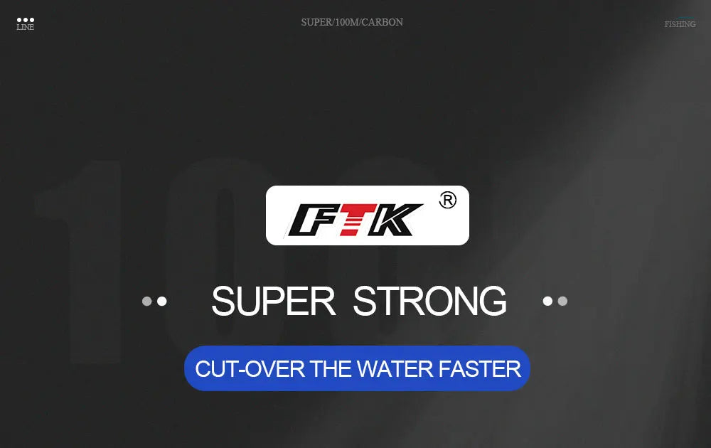 FTK 100M ligne de pêche à revêtement fluorocarbone 0.14mm-0.5mm 4.13LB-34.32LB ligne Monofilament en Fiber de carbone ligne de pêche à la carpe ligne coulante