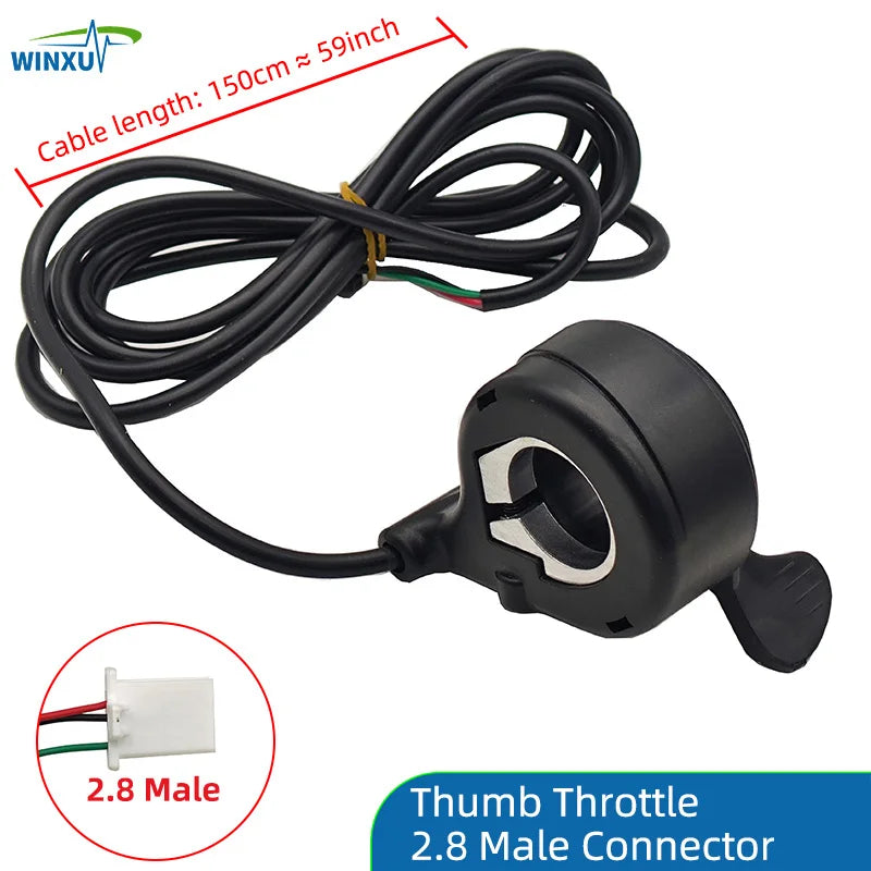 Controlador de velocidad del acelerador para bicicleta eléctrica, control de velocidad sin pantalla, acelerador de pulgar, accesorios para patinete eléctrico