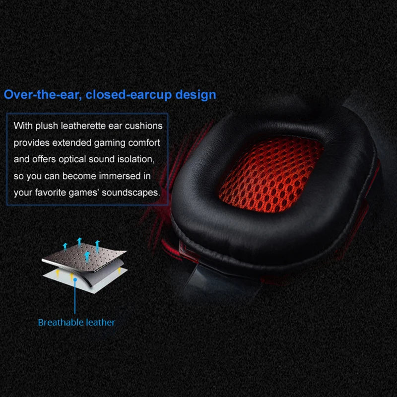 Casque gaming basse avec micro — supra-auriculaire, stéréo, suppression de bruit, PC, téléphone, jeu vidéo (v2)