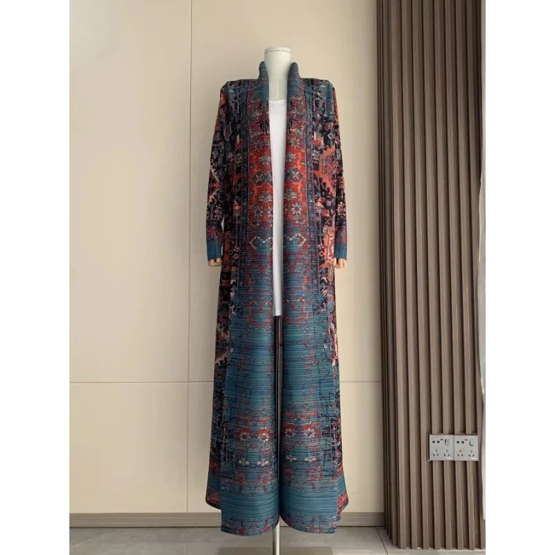 KAF femmes mode Abaya Vintage imprimé Cardigan conception ample grande taille élégante femme luxe Robe printemps automne modèle
