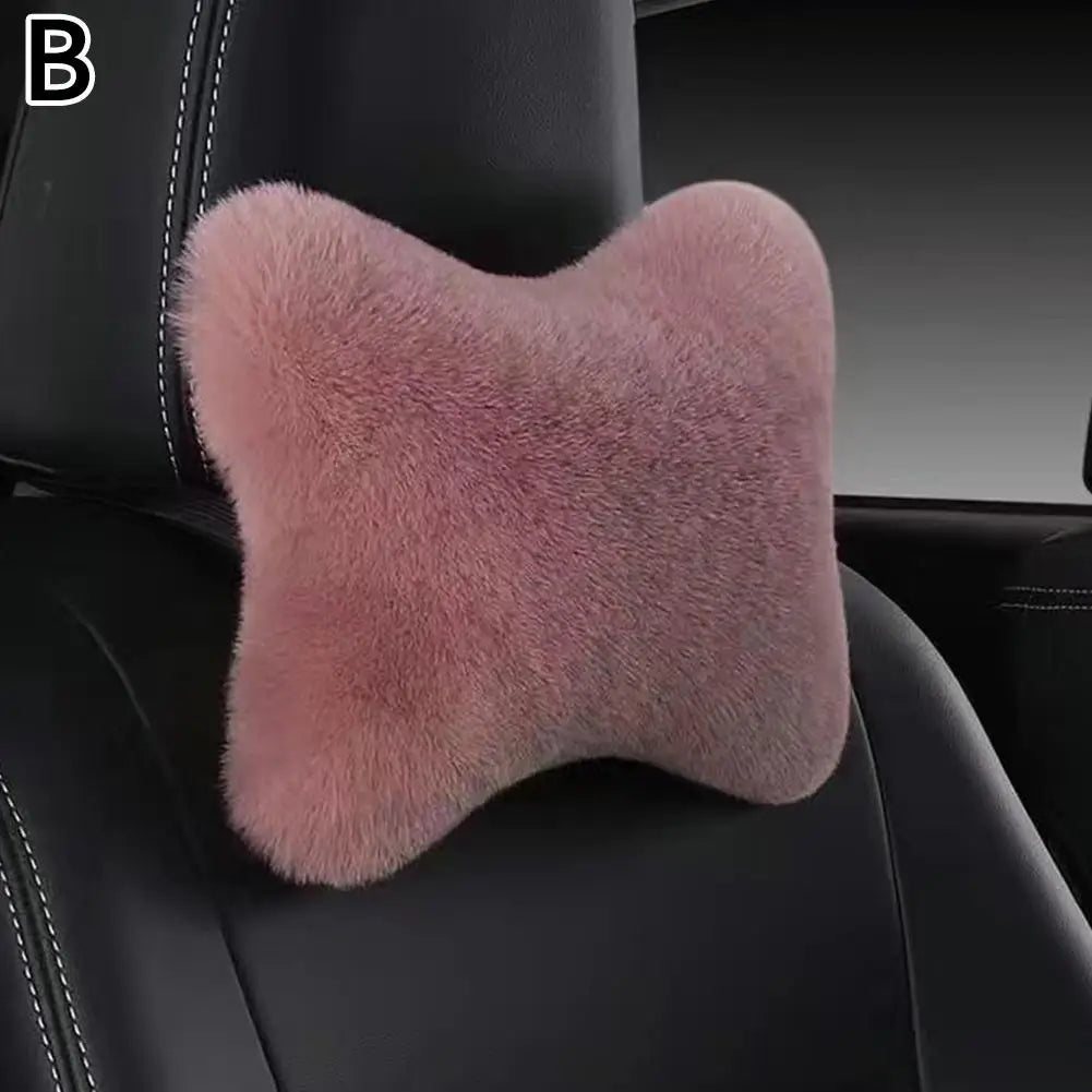 Plush Car Seat Neck Rest, 8 Colors Car Headrest, Plush Cushion, Warm and Comfortable, Waist Pillow Support Accessories, Winter
