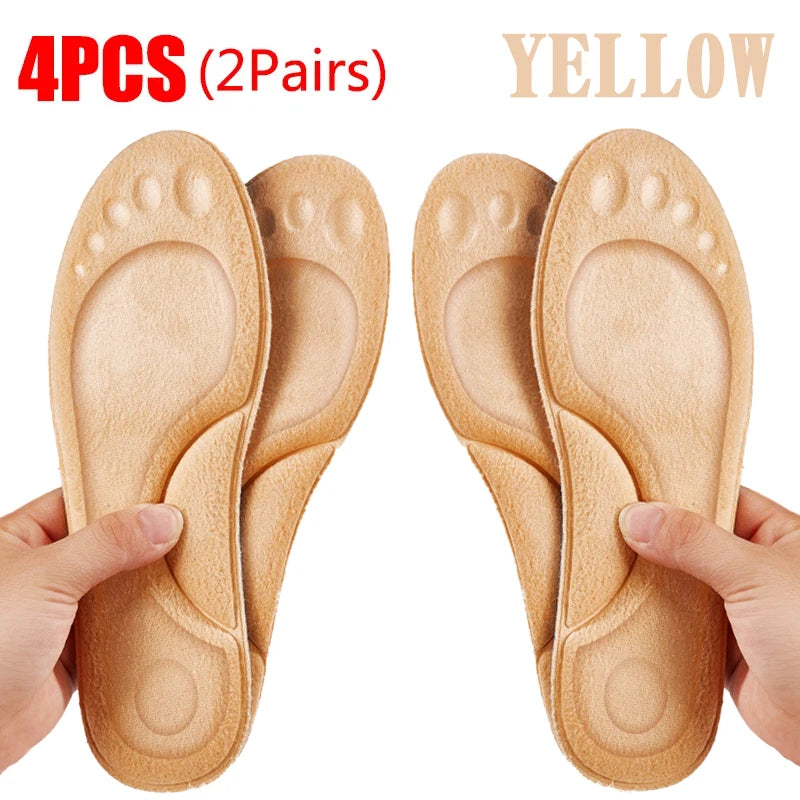 PU Soft Orth4WD Insoles for Men and Women, Breathable Running Shoes, Shock Absorption, Arch Support Cushions