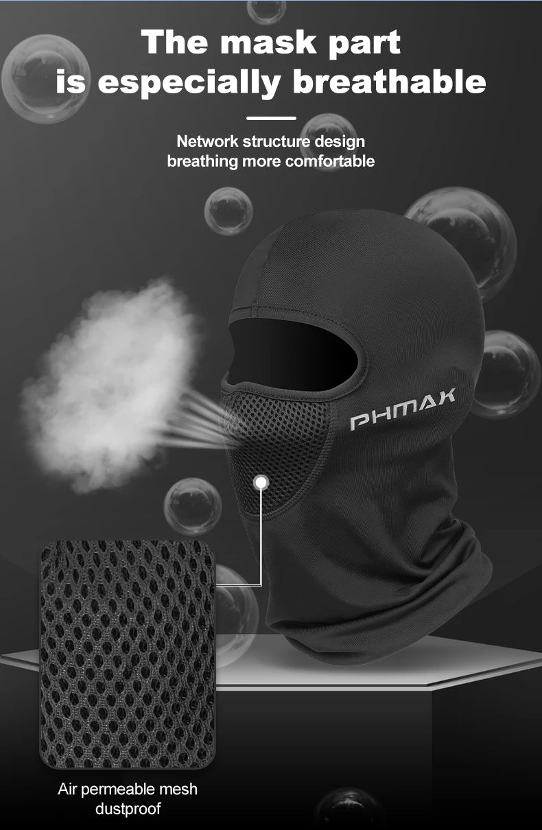 Masque d'équitation moto — protection vent et chaleur, masque complet respirant, cagoule, écharpe