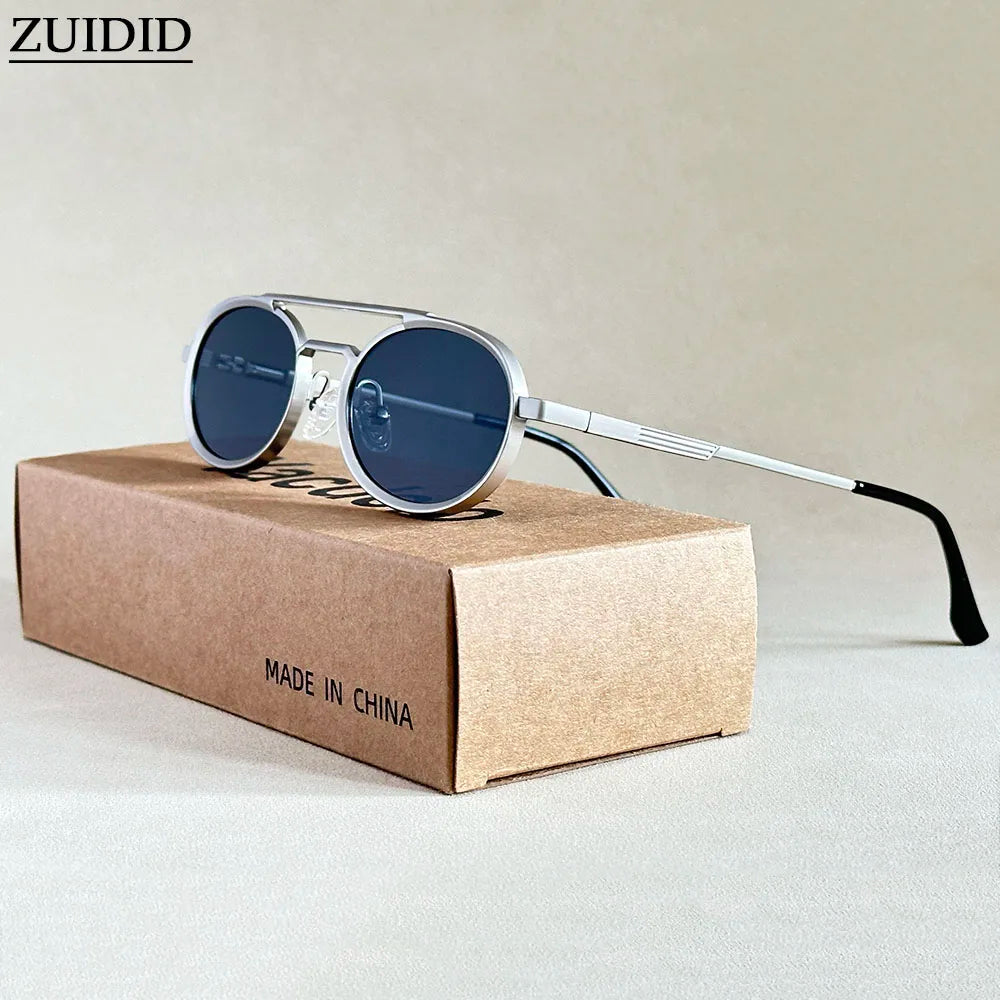 Lunettes de soleil ovales pour hommes et femmes — mode, vintage, Steampunk, 2025