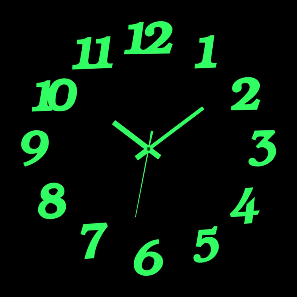 Wall clock DIY Luminous Wall Clock Quartz Watch Acrylic Mirror Stickers Wall Clock Wall Decoration Hot Home Decoration