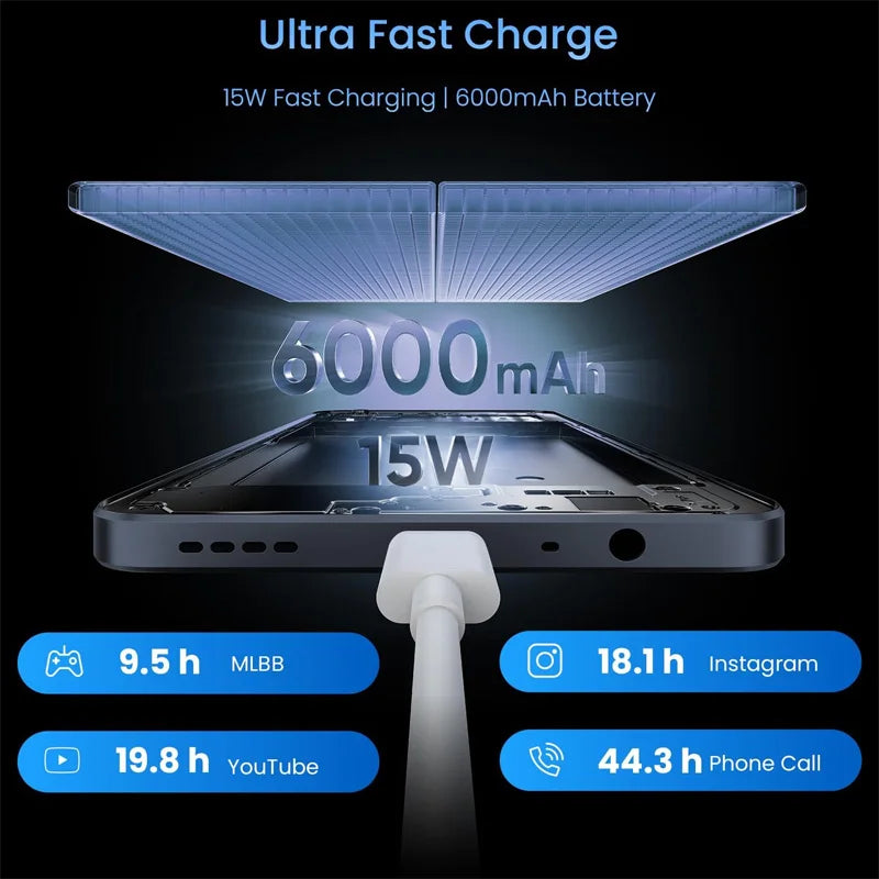 Realme Note 70T AI Smartphone Version mondiale 6.75 pouces 90Hz écran 6000mAh batterie 13MP Al caméra octa-core Chipset IP54